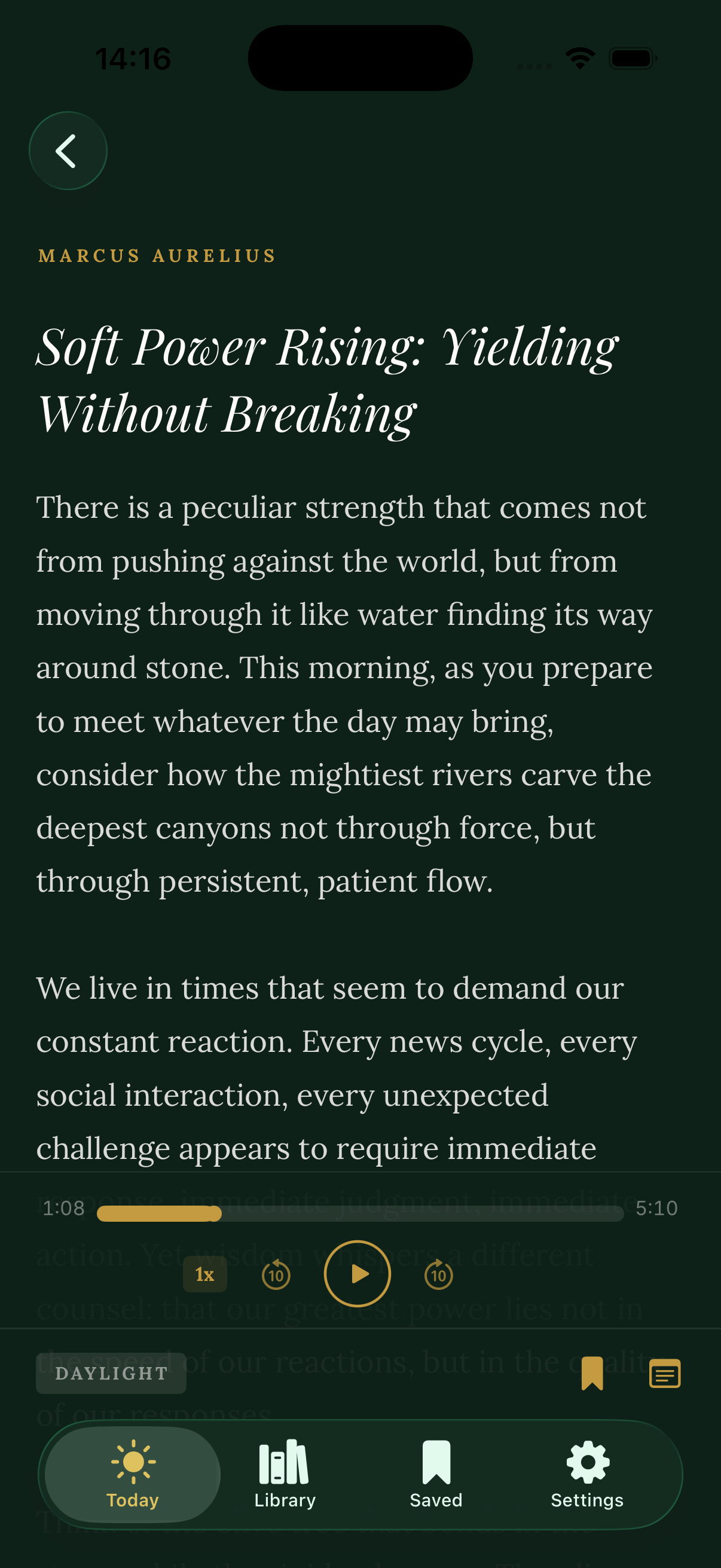 Lesson with audio player