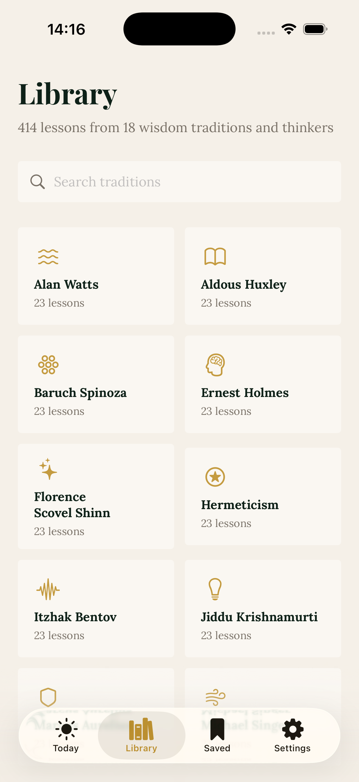 Library of traditions